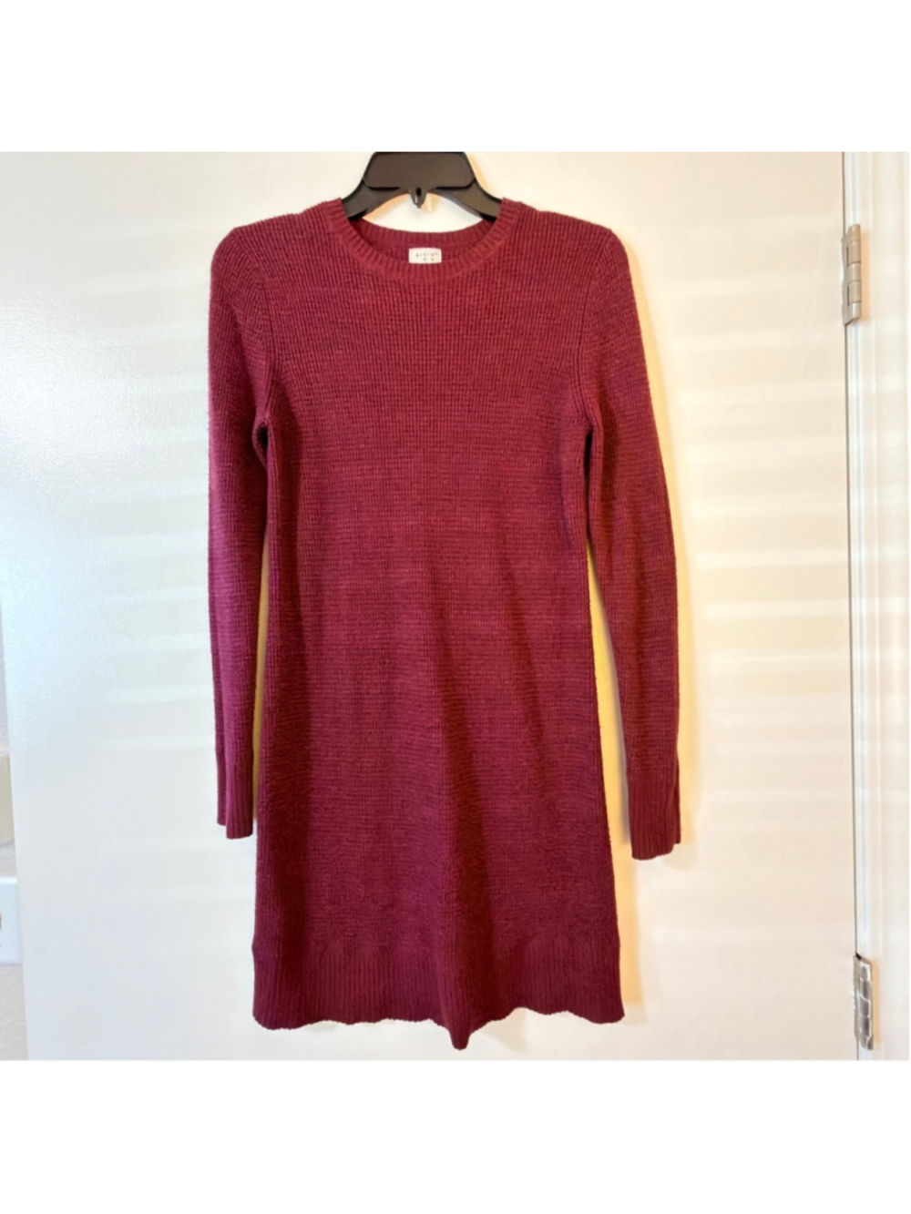 A New Day Women's Burgundy Rib-Knit Sweater Dress - Size XS - b8 - Picture 8 of 10